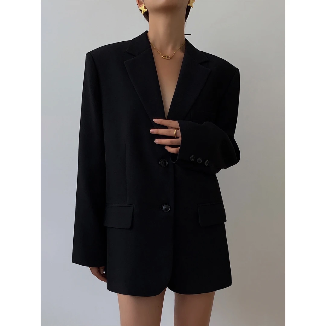 黑色小西装外套女2025新款春秋装今年流行oversize休闲高级感西服