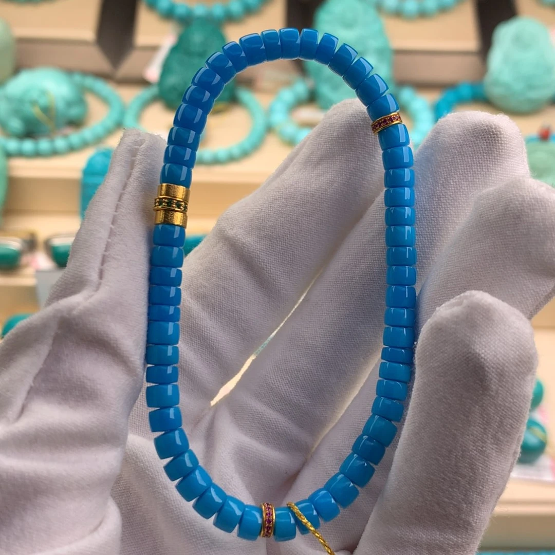 绿松石珠宝奇石18K金镶嵌