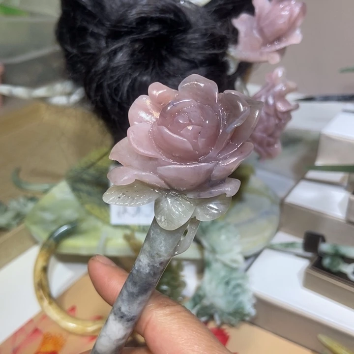 蛇纹石玉发饰未镶嵌?*米