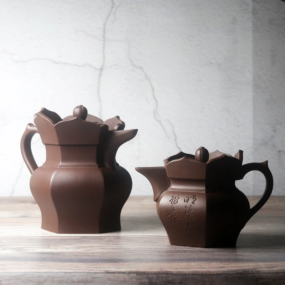 僧帽壶 柳新（卢伟强徒弟）240cc 400cc 老紫泥 全手工 紫砂壶