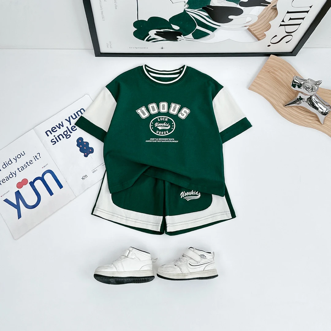 儿童夏装套装夏季2025新款男童短袖两件套 DMC7699 悠悠童话童装
