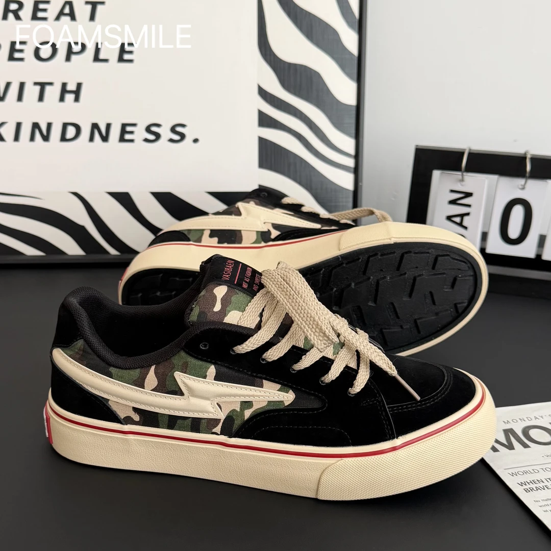 Foamsmile| 男友风迷彩酷帅街头潮搭男鞋运动风板鞋休闲板鞋小众