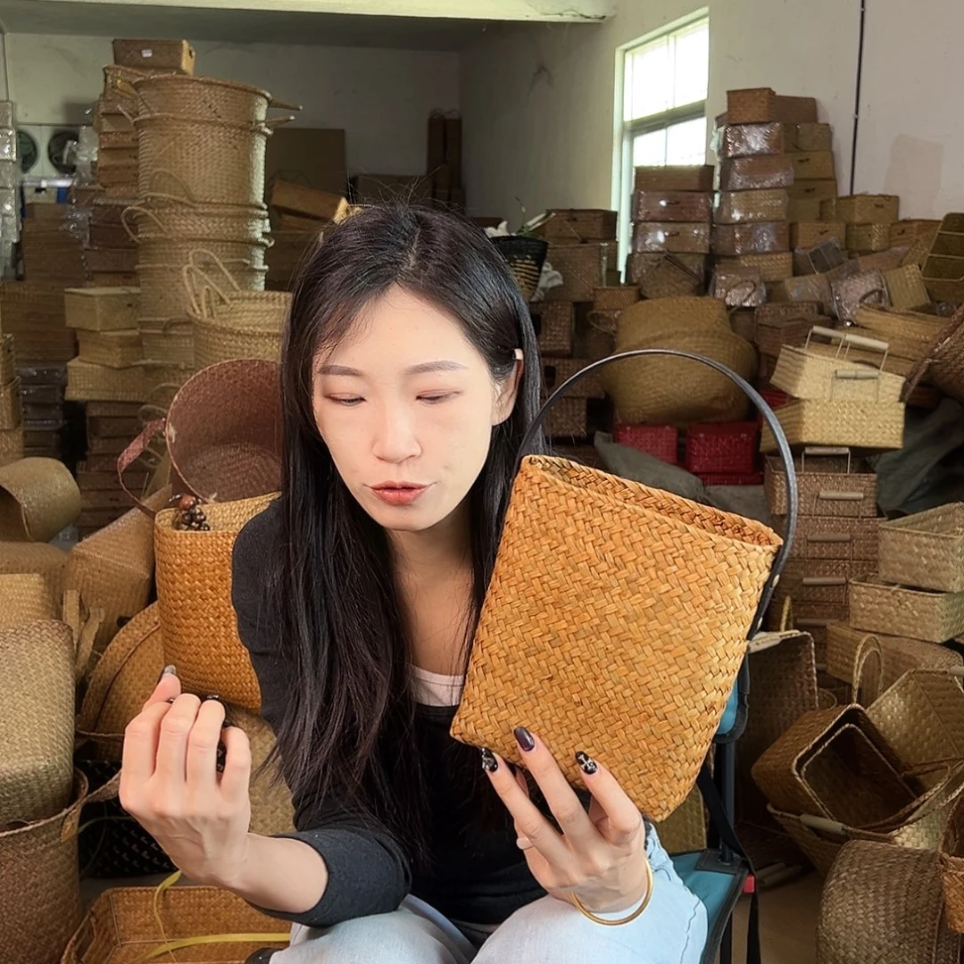 草编草编包/草编收纳盒带瑕疵