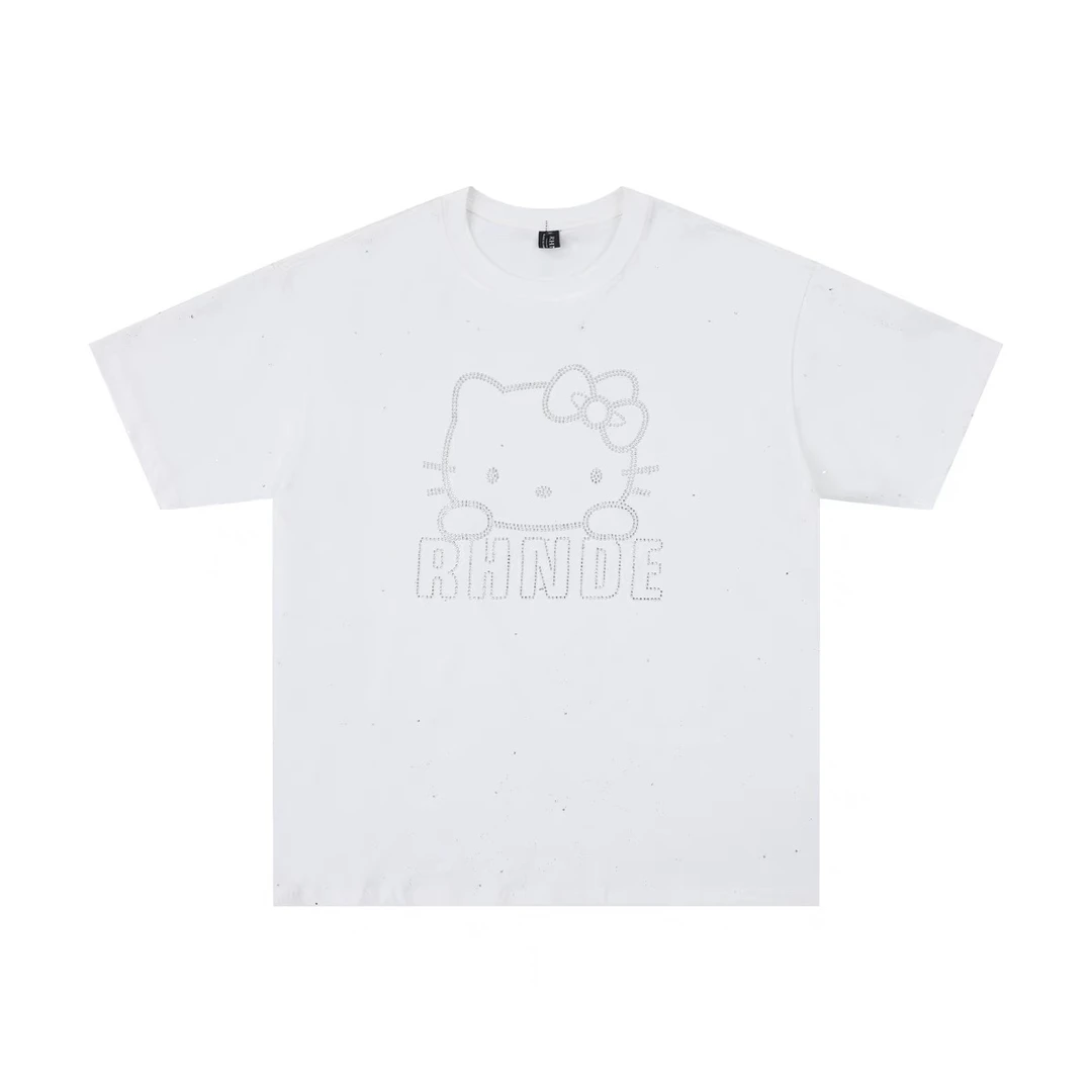 短袖烫钻绣花满天星圆领T恤62400