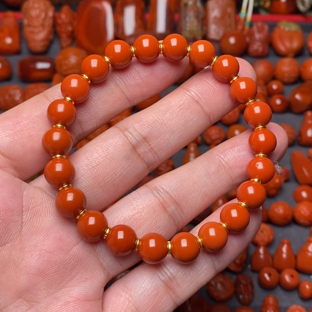 未镶嵌纯色手串南红玛瑙