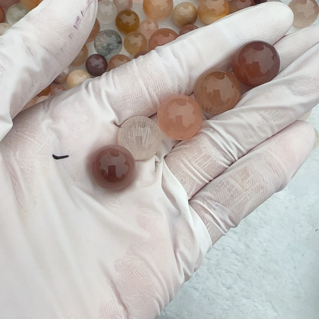 兔毛12mm打孔定制不退换未镶嵌水晶多**梦