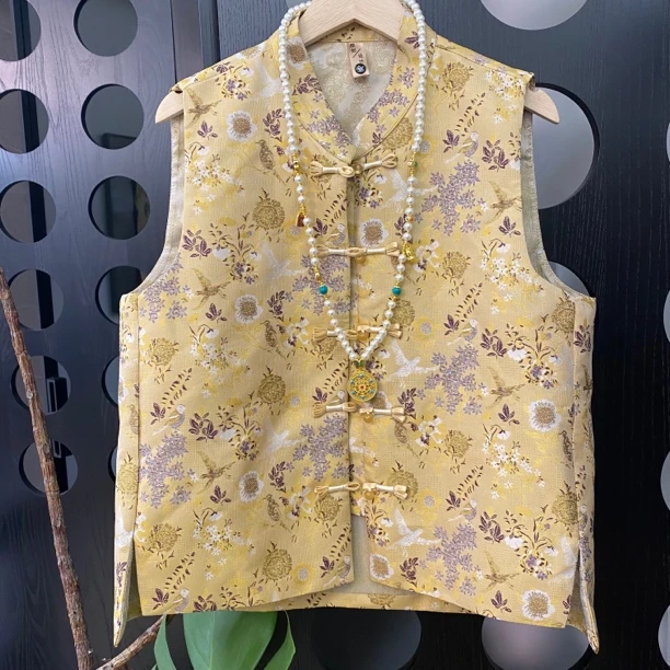 “黄风铃” 轻奢重工新中式春新 定制款马甲