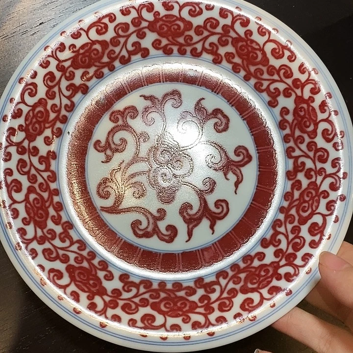 摆件青花釉里红壶承
