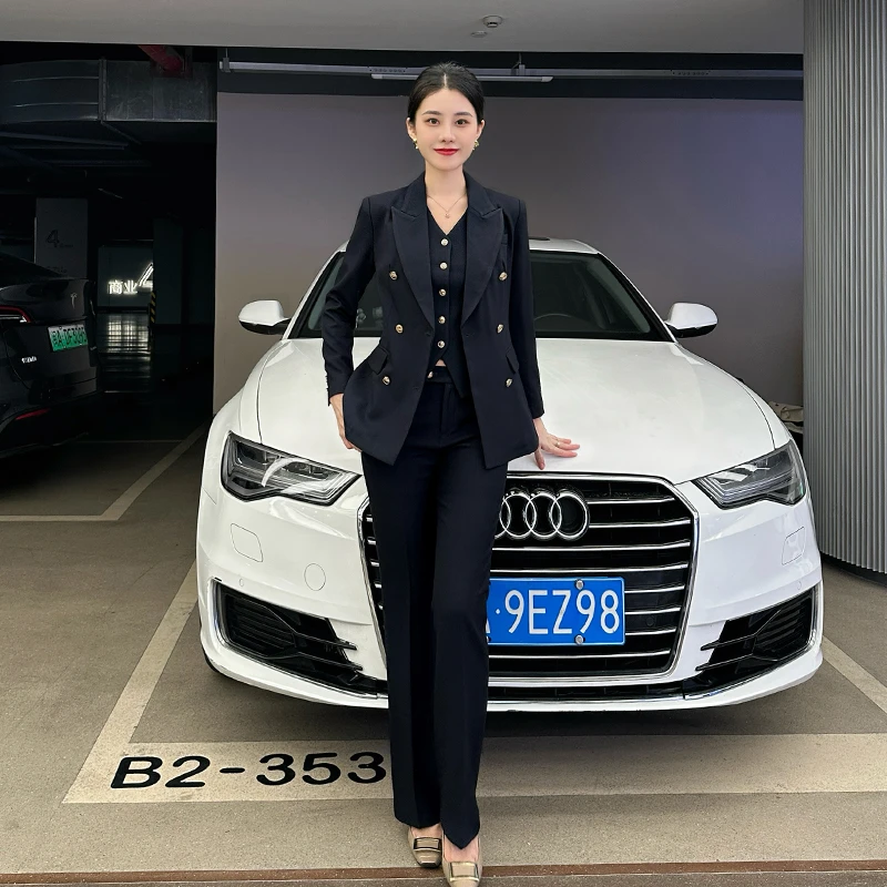 秋冬季高级感纯色职业西装女气质律师公务员讲师西服西装套装女