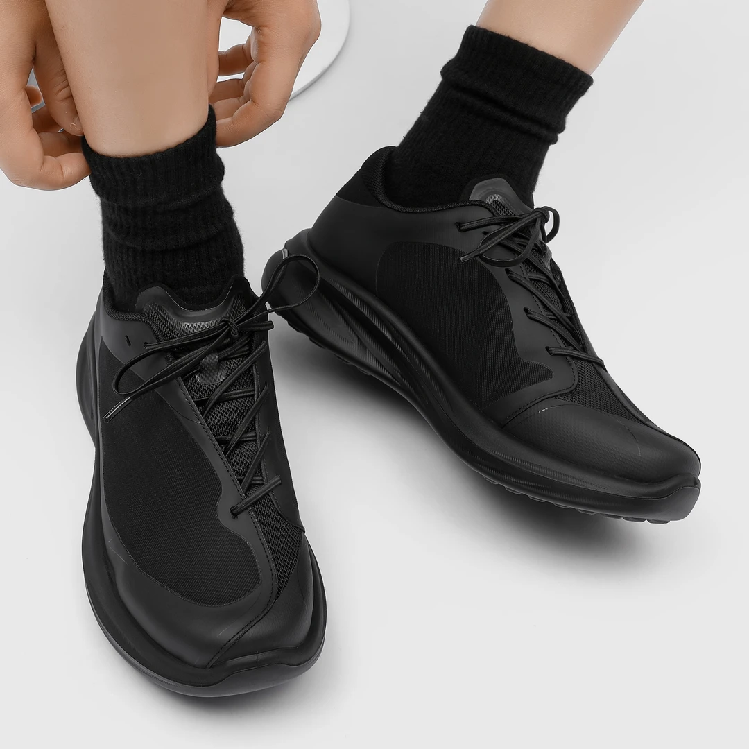 新款GTA男士跑鞋厚底户外登山鞋休闲网鞋轻便运动鞋黑色