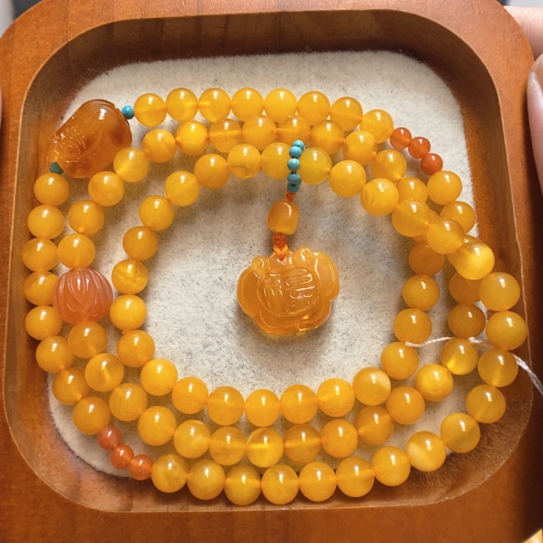 未镶嵌蜜蜡手串蜜蜡