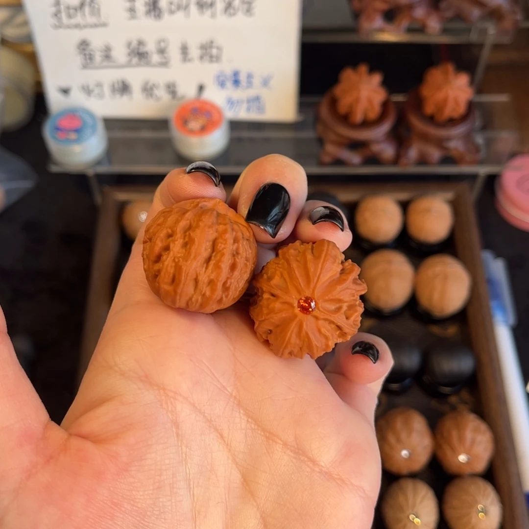 文玩核桃把件开播福利27尺小粗筋+镶嵌一物一图