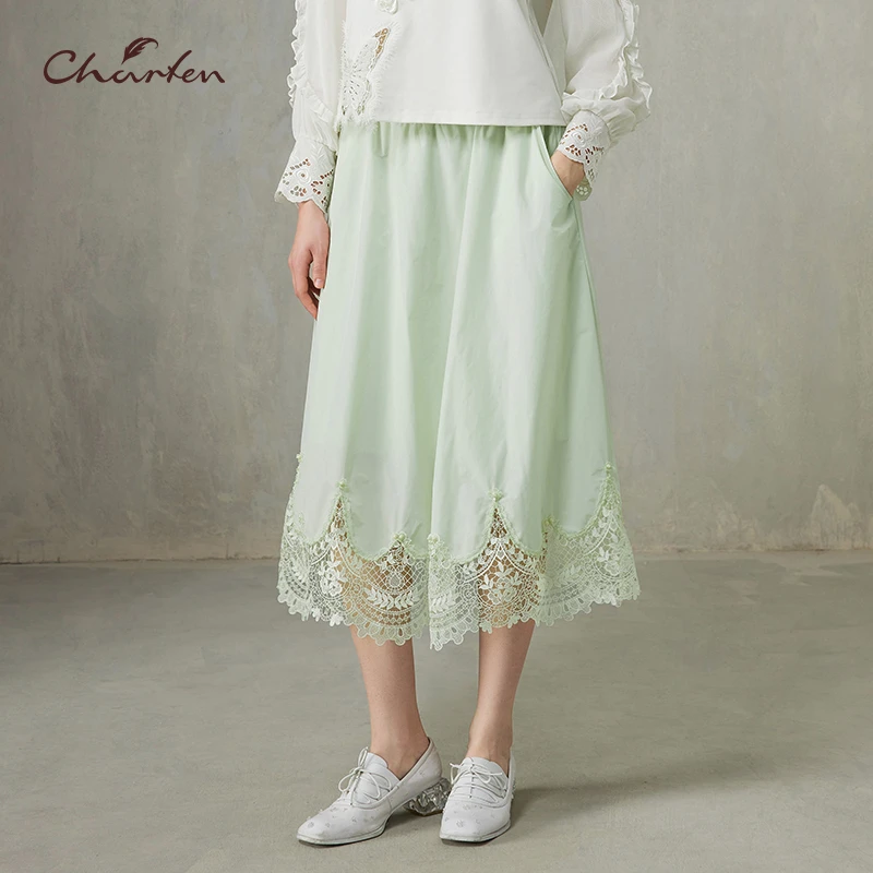 【媛媛专享】朝峰高腰休闲百搭记忆料半裙CFF1C118-1067E