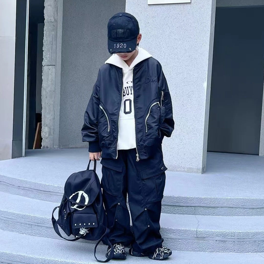【嘟妈童装】2025男童秋季新款户外夹克中大童拉链衫外套6010