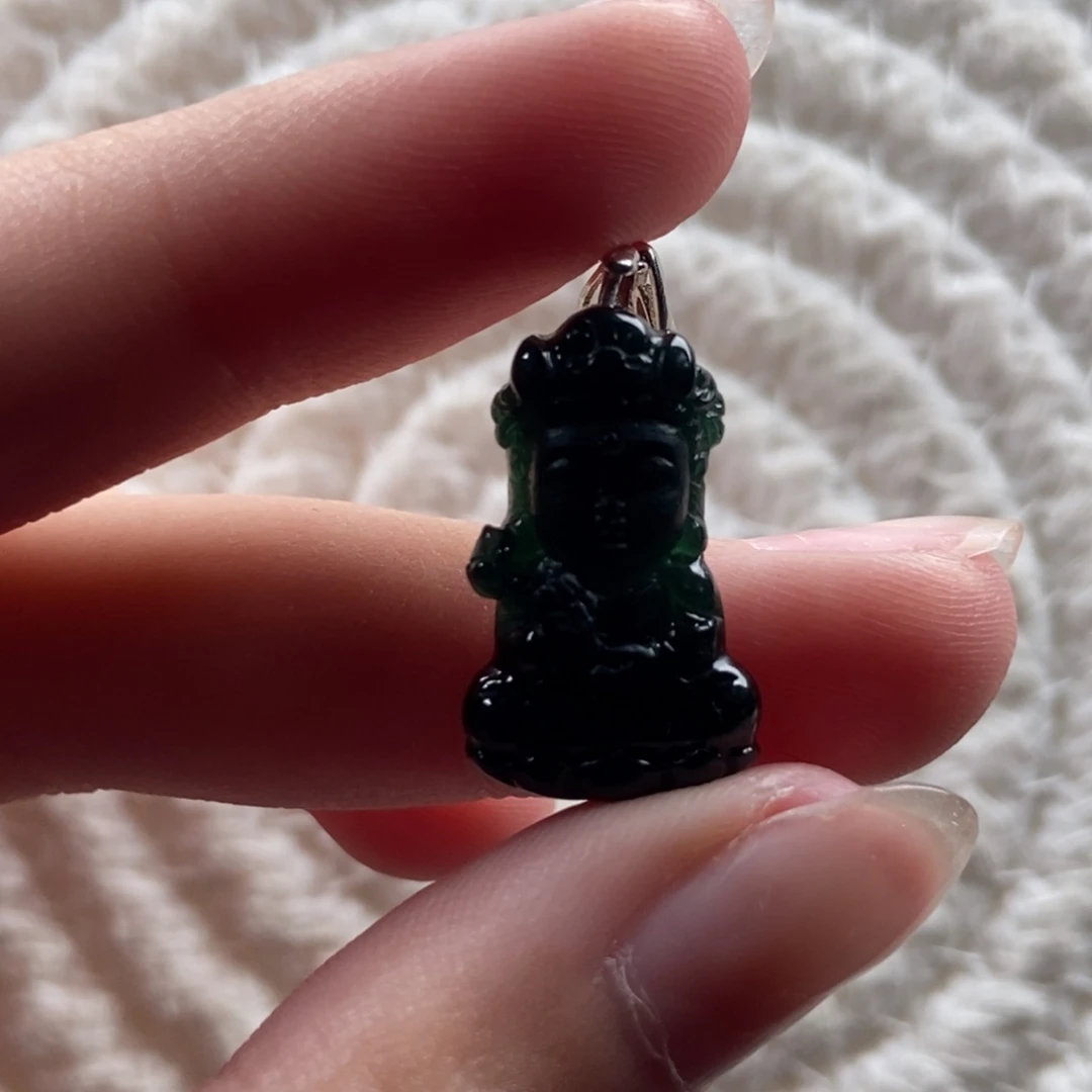 颈饰银S925镶嵌翡翠宝宝佛