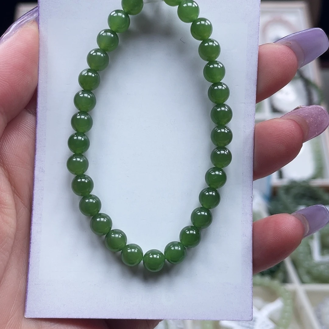 捞***夫和田玉（碧玉）未镶嵌手链