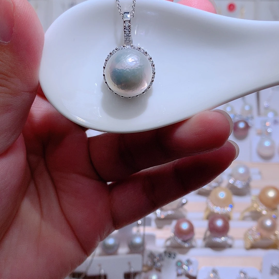 吊坠(赠链)淡水珍珠未镶嵌CC大瑕疵14+