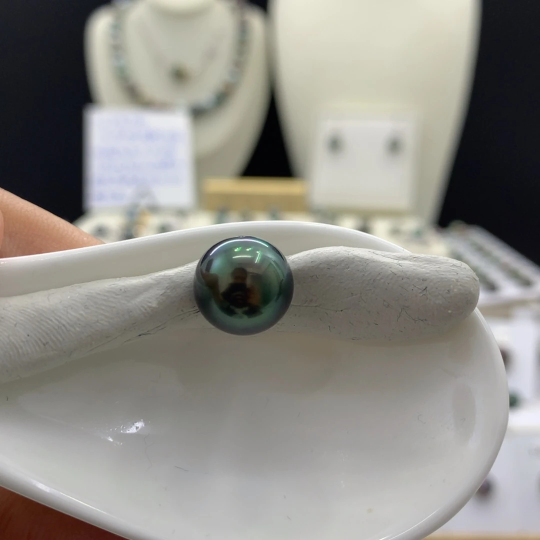 未镶嵌裸珠定制海水珍珠孔雀绿12.1mm