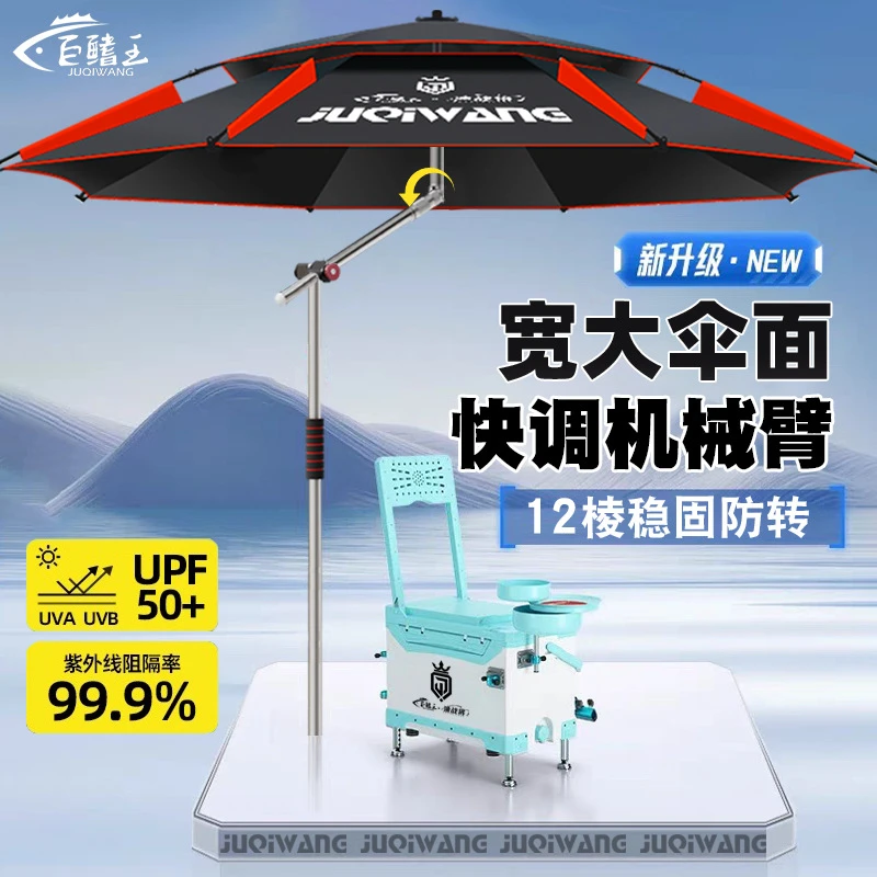 【宠粉福利】钓鱼伞25新款机械臂大钓伞户外雨伞遮阳伞防暴雨拐杖伞