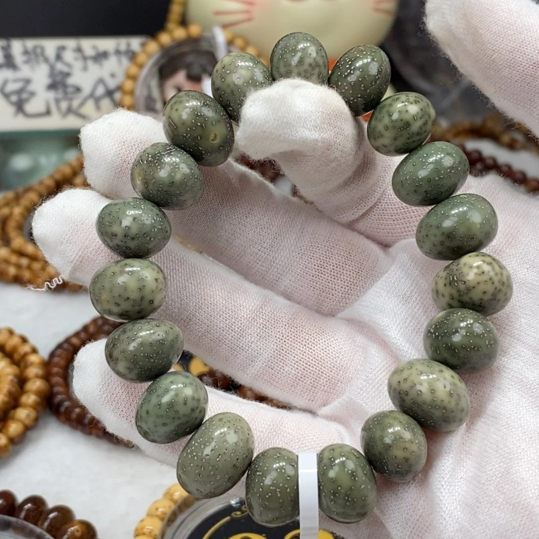 菩提籽类12.5/15绿冰果冻随形珠