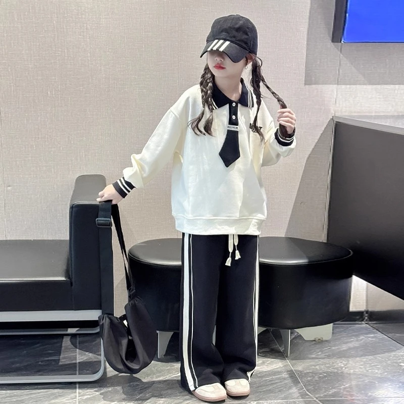 女童秋装套装2025新款洋气儿童卫衣秋季时髦女大童运动童装春秋款