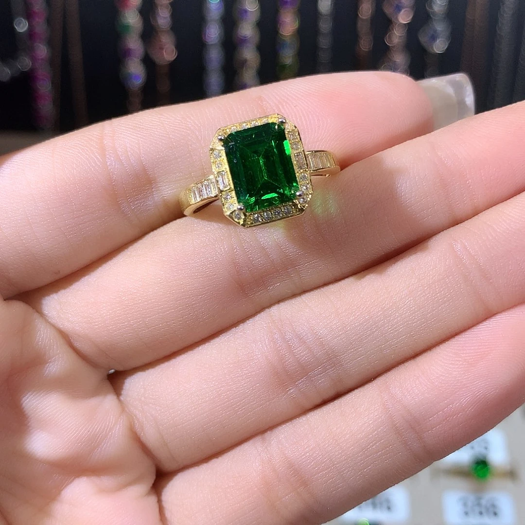 银S925镶嵌戒指碧玺金79