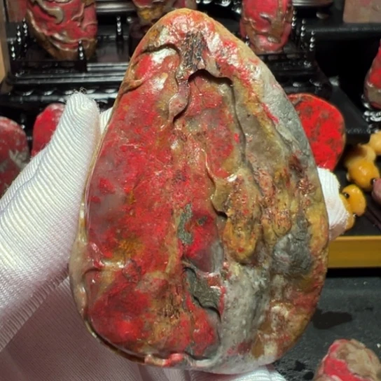昌化鸡血石原石手把
