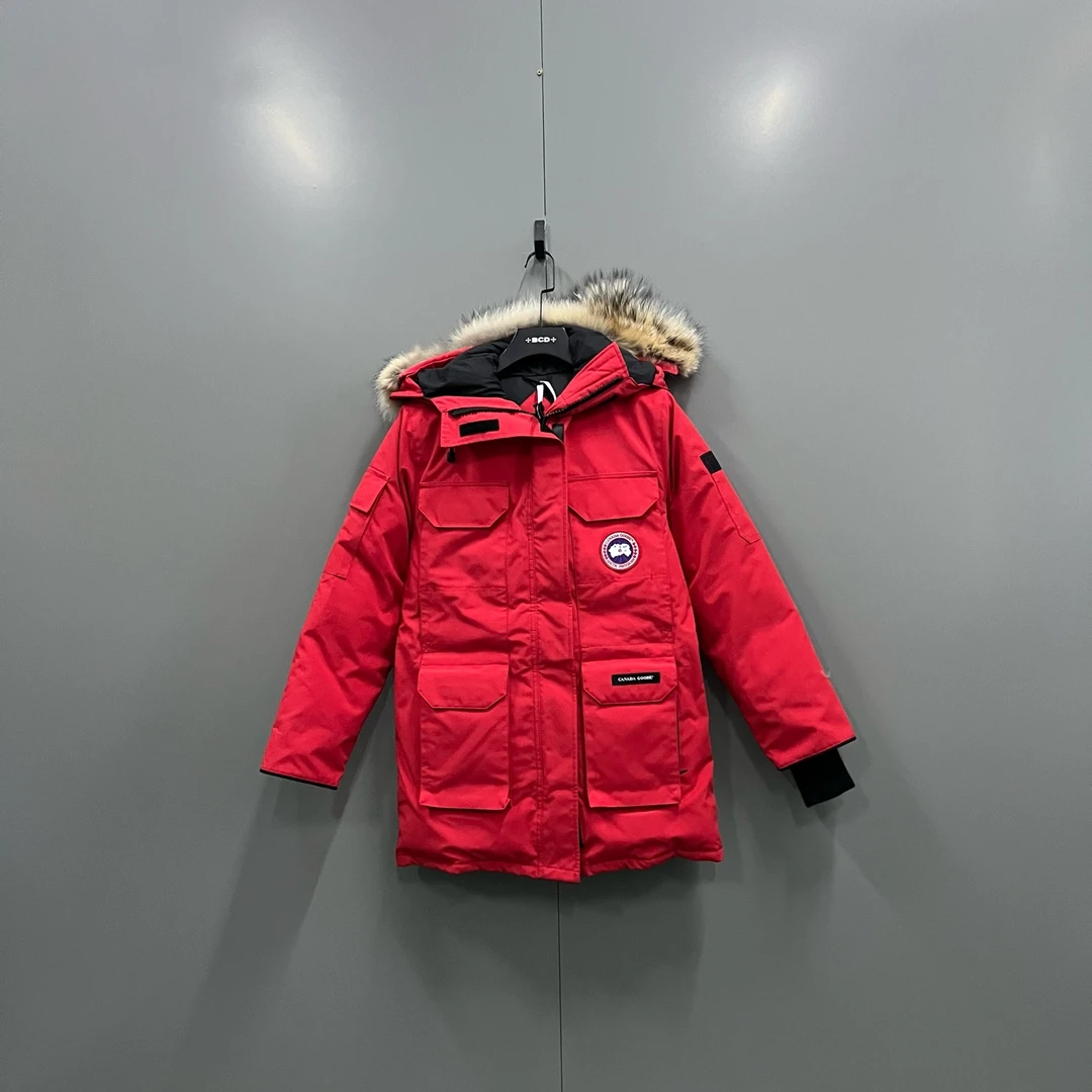99新 CANADA GOOSE h91 红色徽标派克大衣 S码 015241