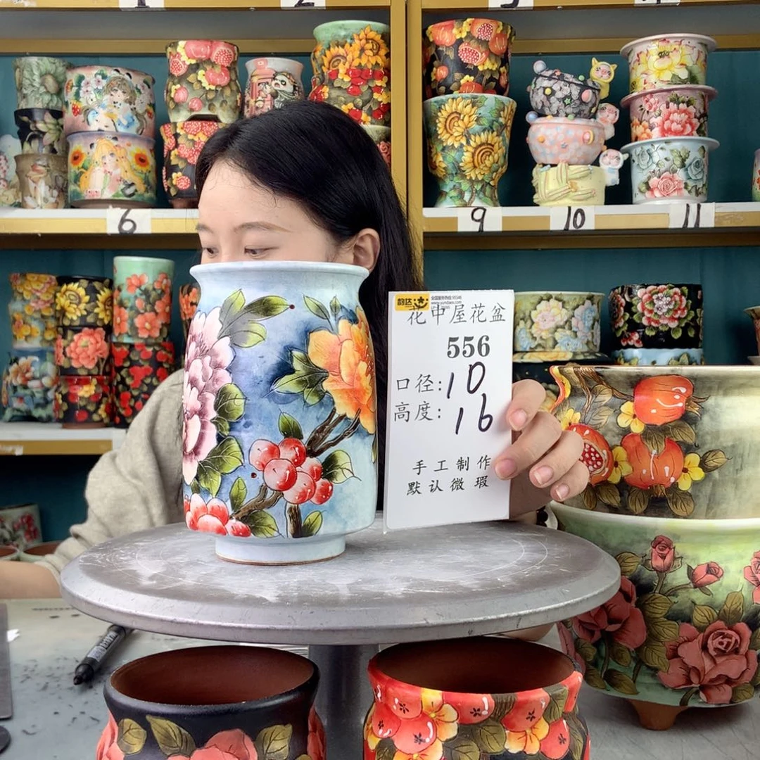 陶景德镇手工花盆556