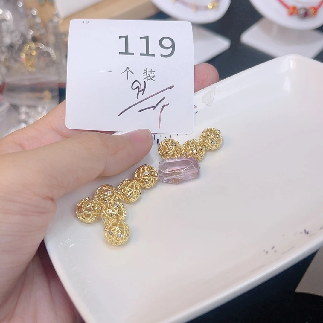 紫晶珠宝半成品银S925镀金镶嵌119