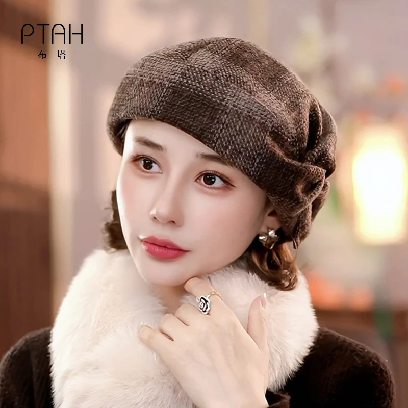 【羊毛扭结帽】羊毛混纺礼帽软帽百搭复古帽子新款帽子女秋冬洋气