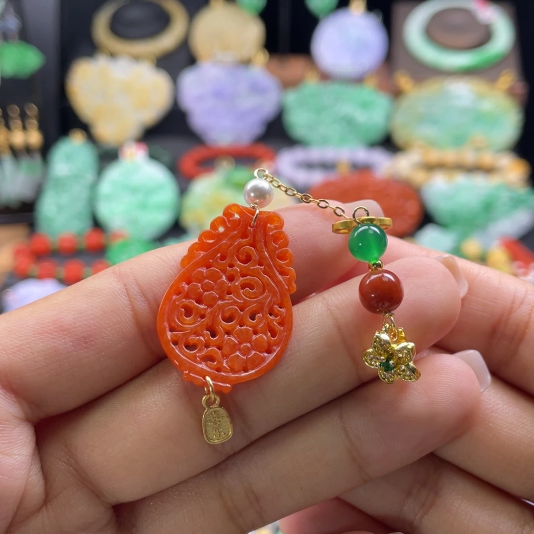 翡翠未镶嵌颈饰代编织