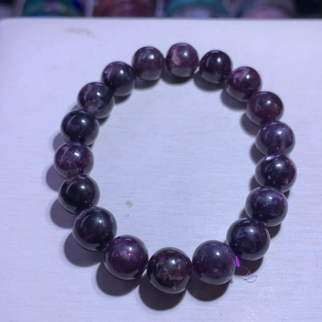 银S925镶嵌水晶手串葡萄紫祖母10.5m