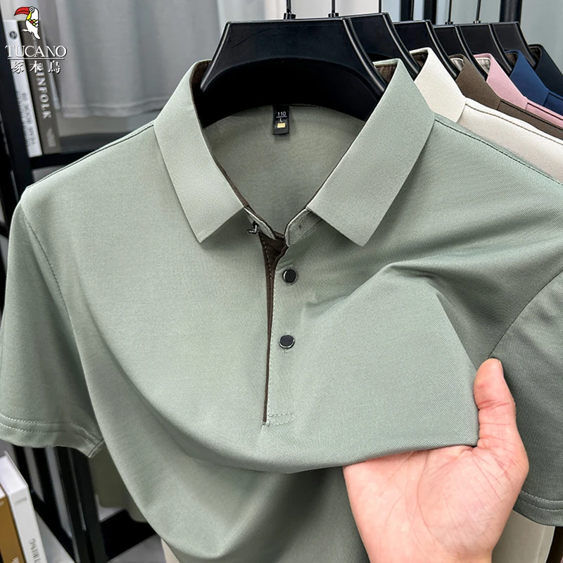 啄木鸟新款夏季短袖polo衫男款T恤上衣翻领时尚舒适日常百搭休闲
