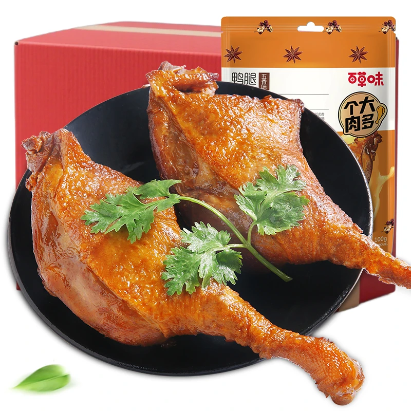 百草味鸭腿五香味100g卤味鸭货肉类即食真空装小吃零食