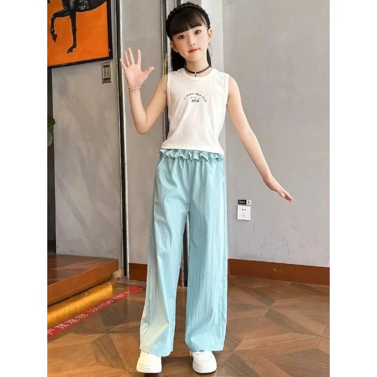 406318《现》小涵家玲姐韩版夏季休闲舒适时尚日常洋气百搭背心套装