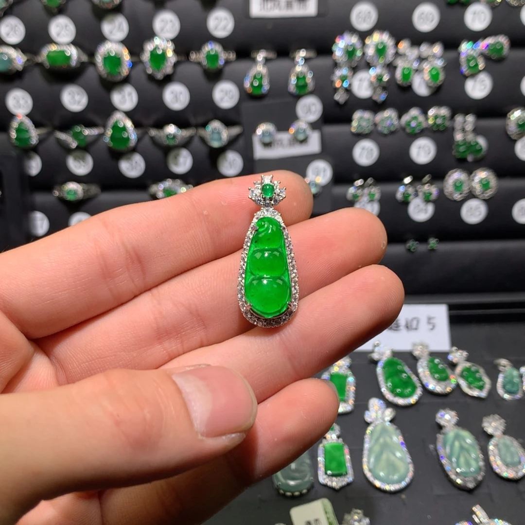 翡翠银S925镶嵌颈饰