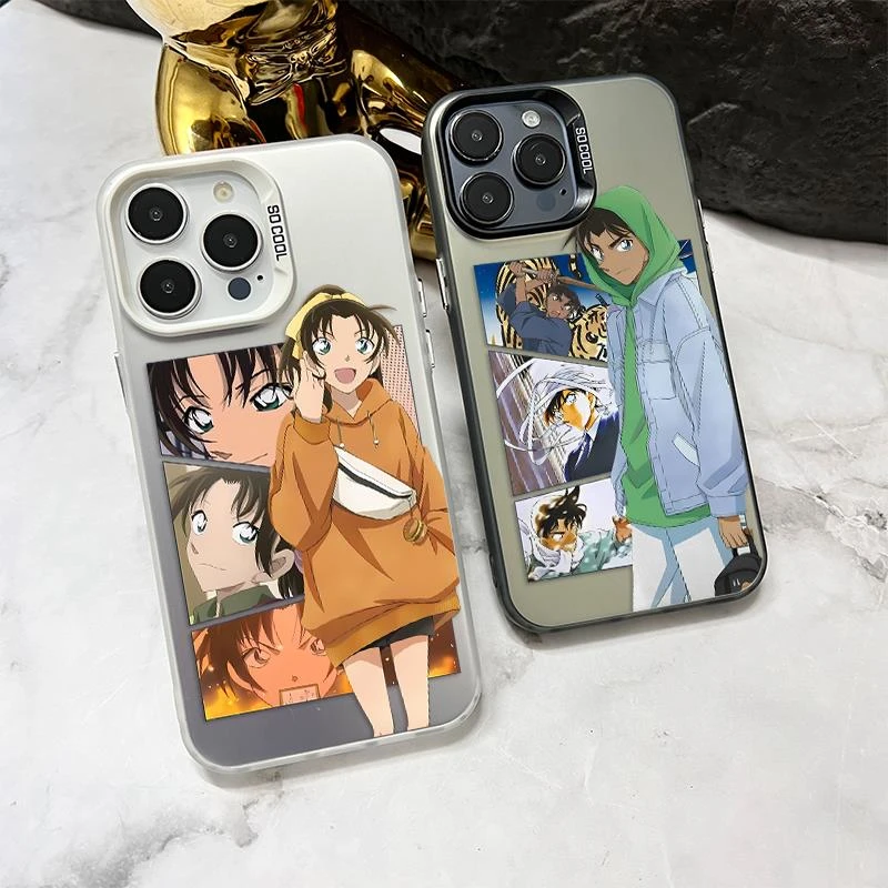 名侦探柯南情侣款彩银手机壳适用于苹果16pro/15服部平次vivo华为