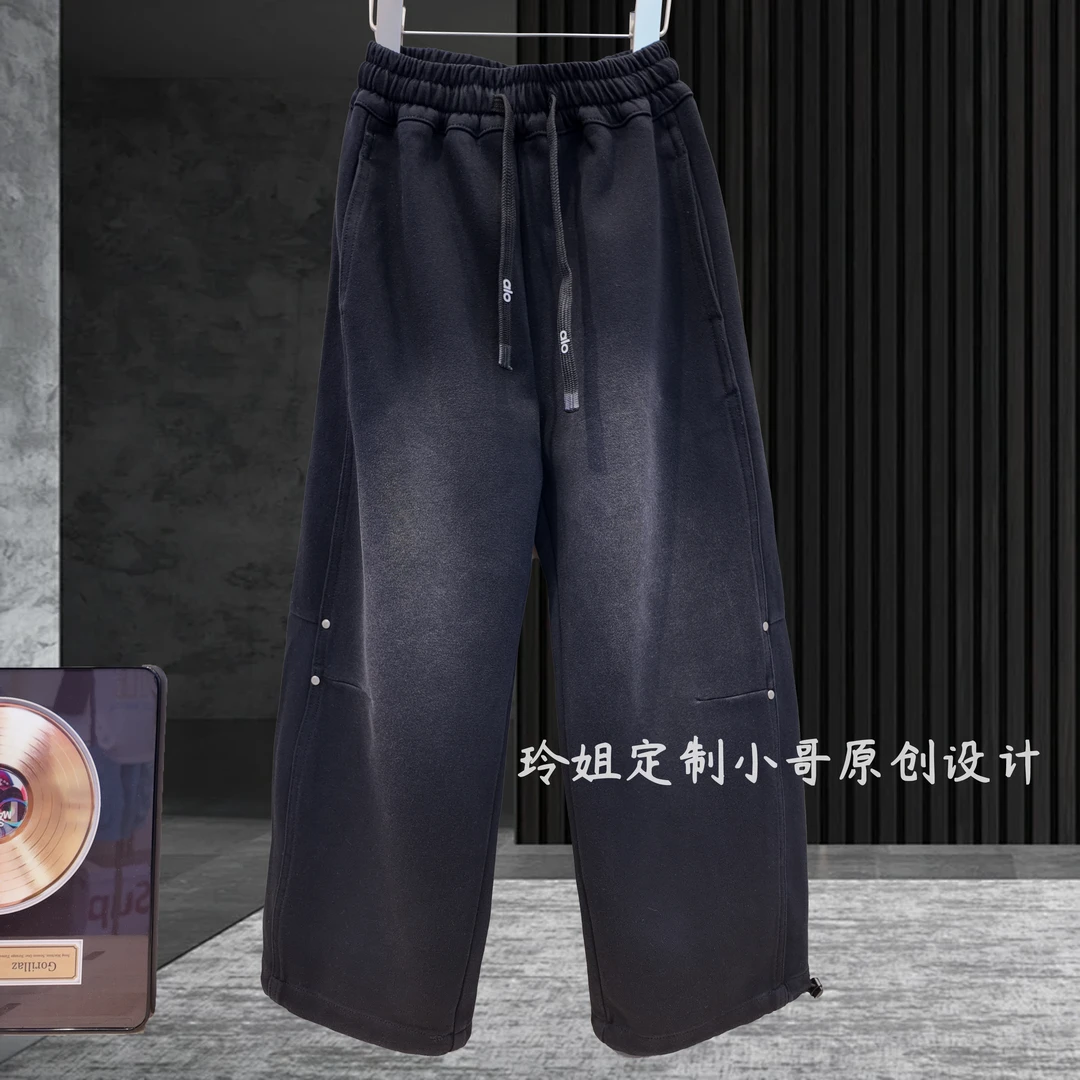 【小哥童装】男童休闲长裤秋款直筒阔腿裤复古水洗复古工装风19109