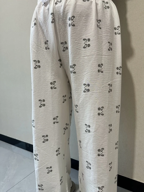 【鑫顺】夏季可爱小狗爪设计感宽松慵懒风直筒休闲睡裤