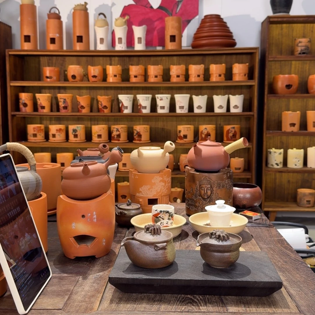 青***、宝瓶柴烧手抓壶手工