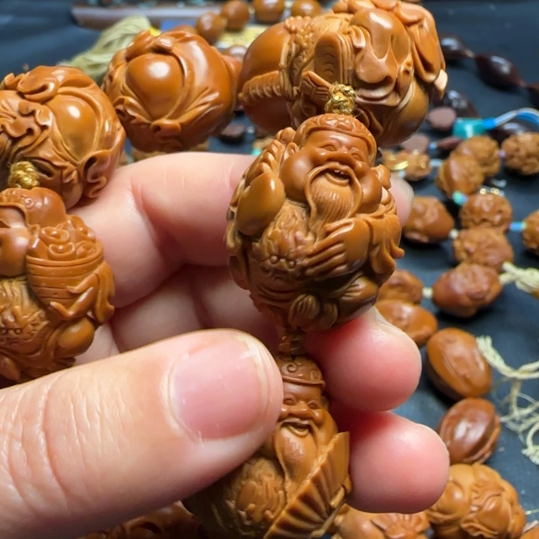 史***伟橄榄核手串/手链龙袍财神