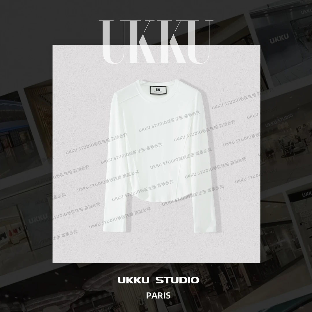 【UKKUSTUDIO】 航 网红修身百搭气质长袖打底衫上衣314763