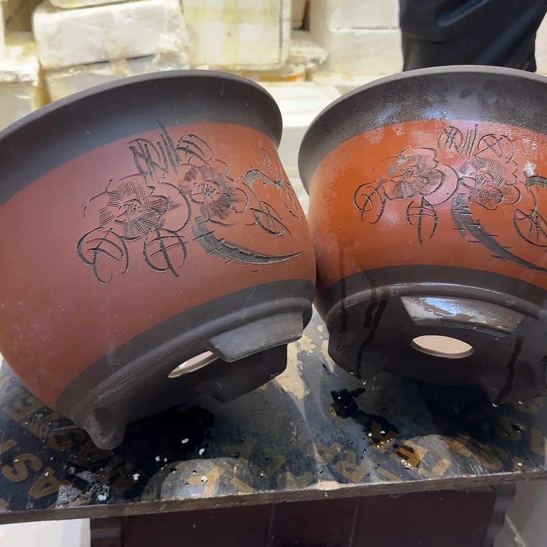 紫砂花盆口径23.14口径