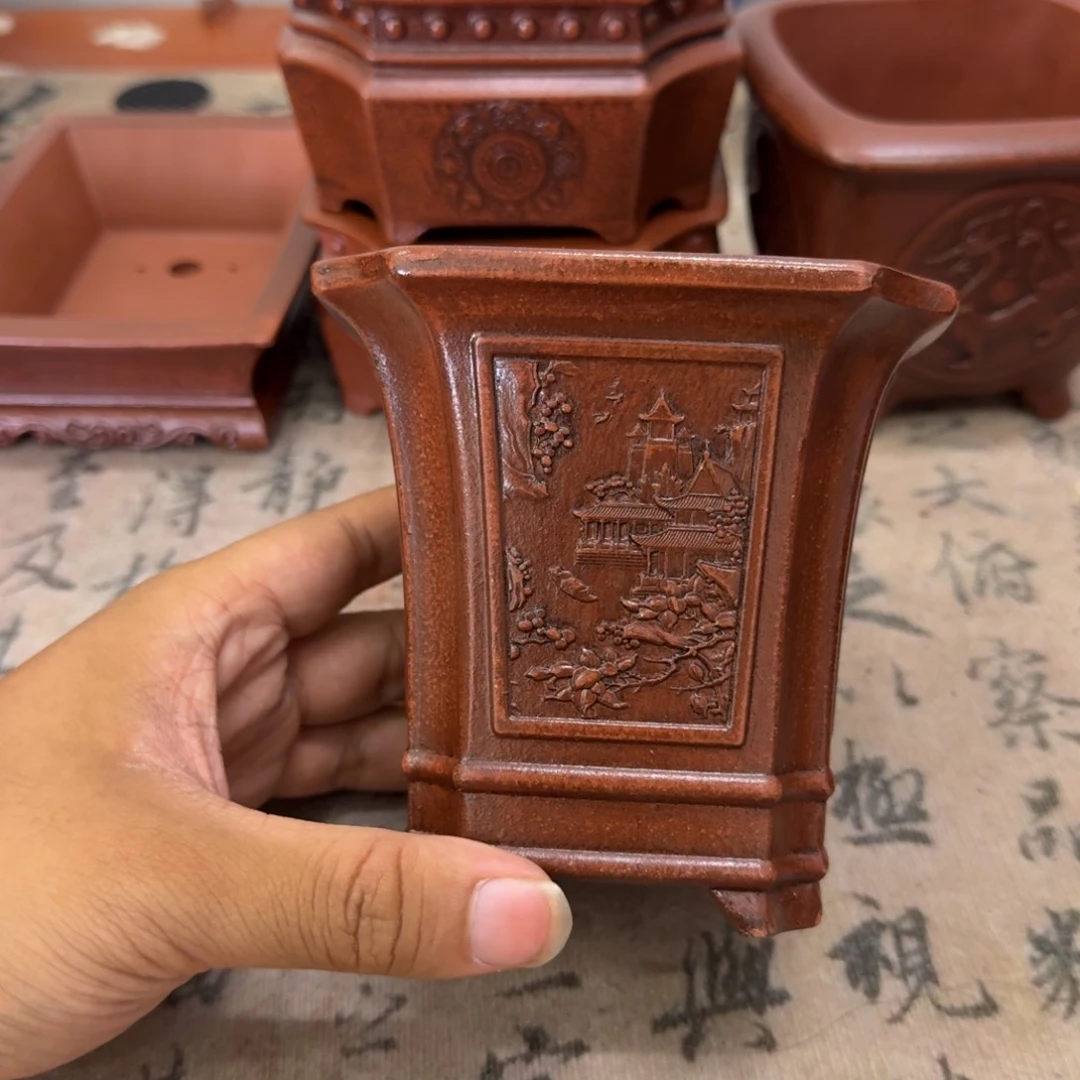 紫砂花盆9x10内经紫砂花盆