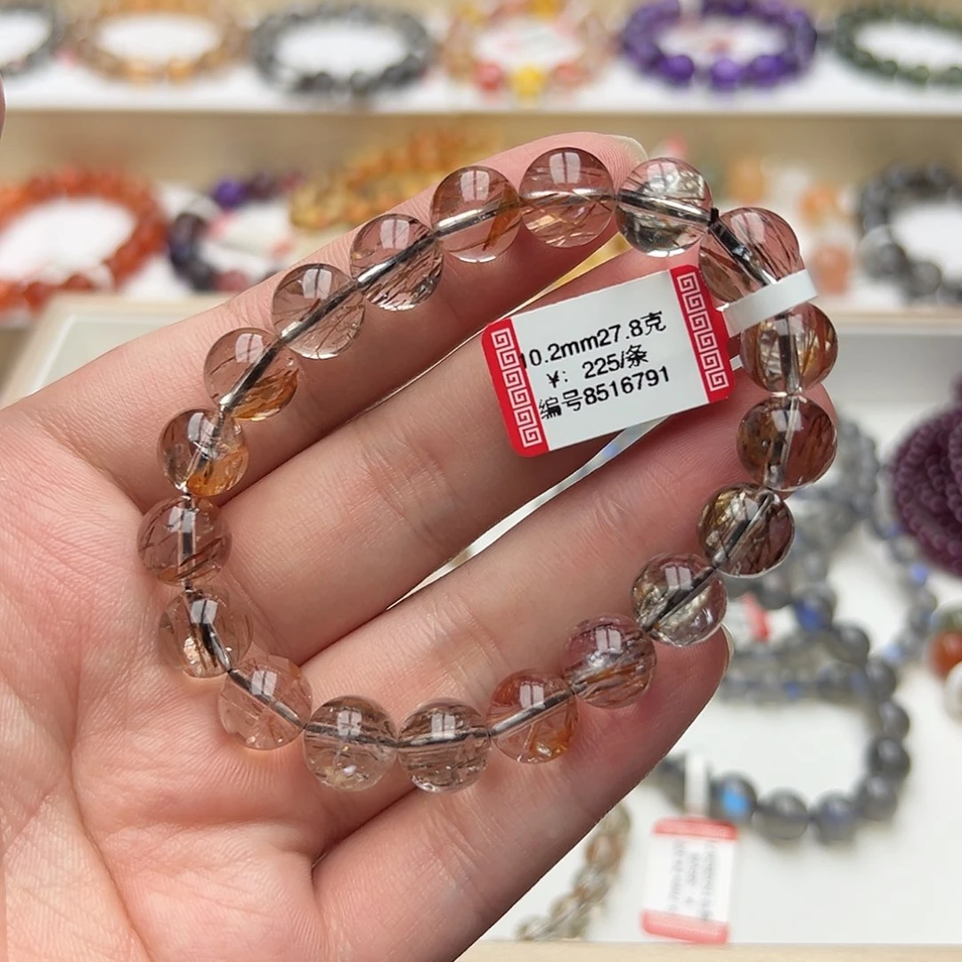 未镶嵌手链发晶天然黑金超