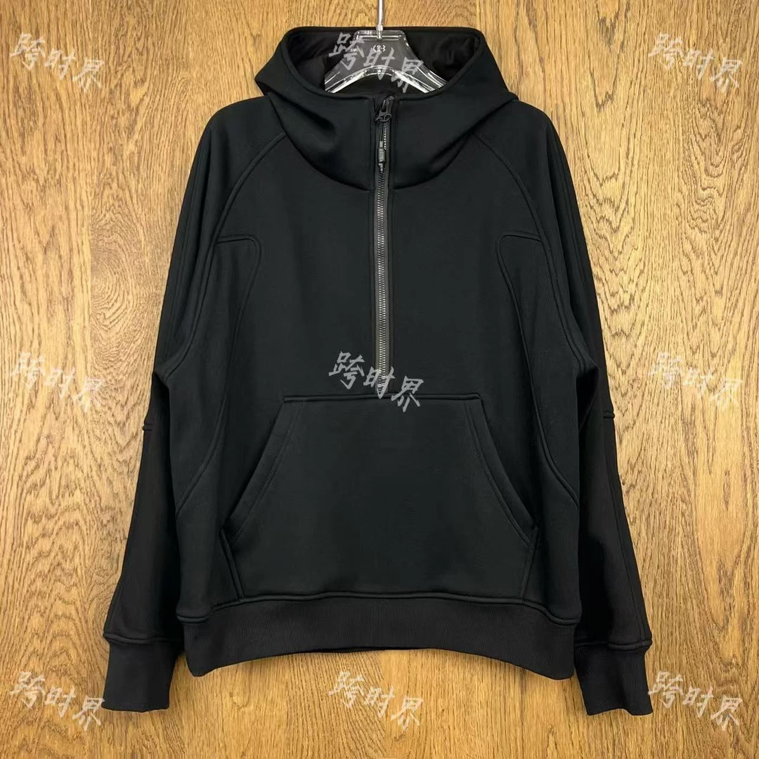 加绒针织卫衣立体裁剪冬季保暖极简风宽松男女短款百搭开领AW4287