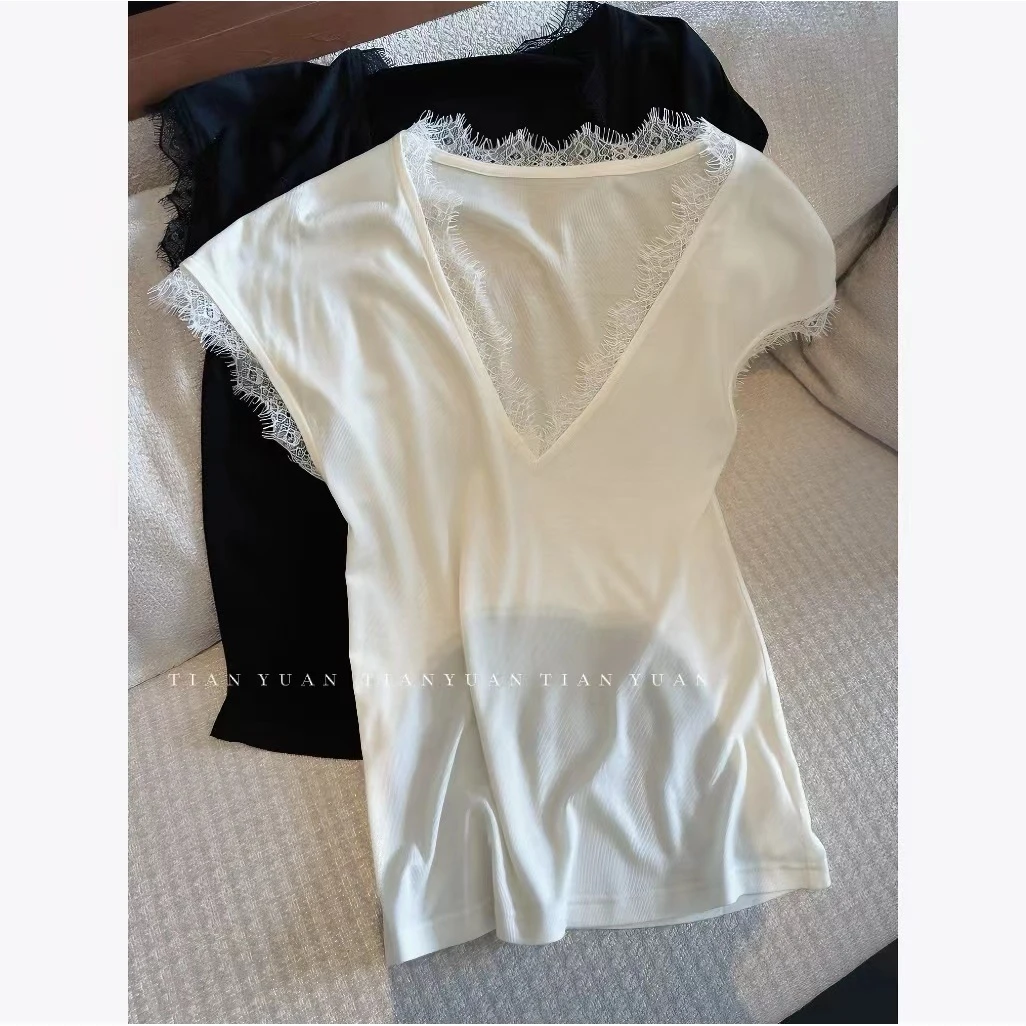 浩哥严选●月光蕾丝JJX4SY3479上衣预小众设计感简版修身显瘦夏季