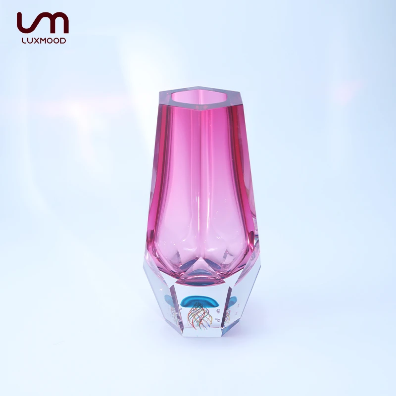 LUXMOOD勒慕高档北欧风琉璃花瓶摆件高端客厅插花餐桌玄关高级感