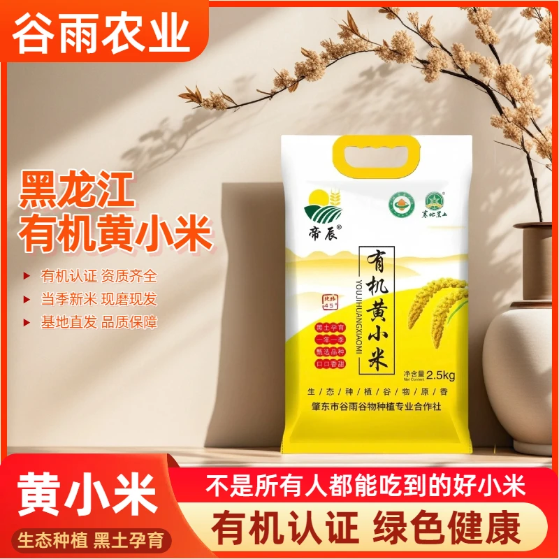 东北有机黄小米头茬小米五谷杂粮营养丰富煮粥煮饭早餐